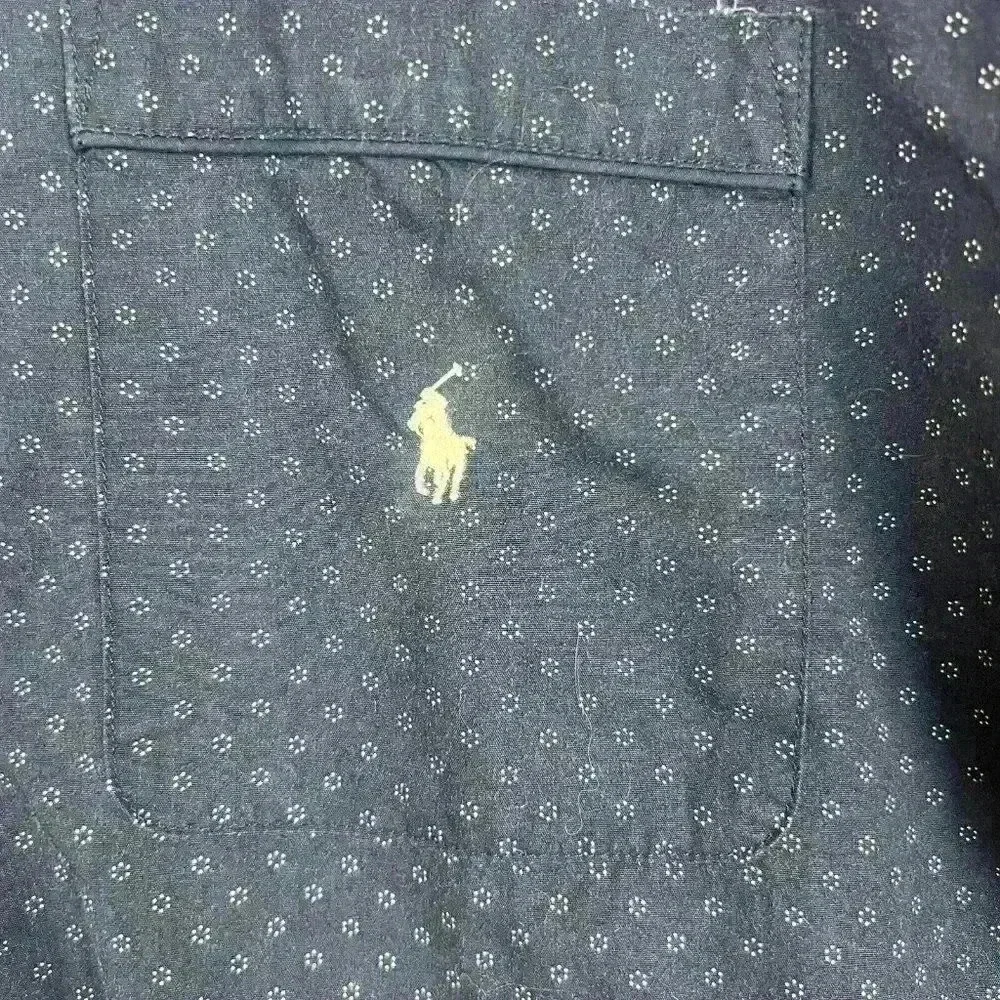 Polo Ralph Lauren Pajama Shirt Mens Medium Geometric Button Up Sleepwear‎